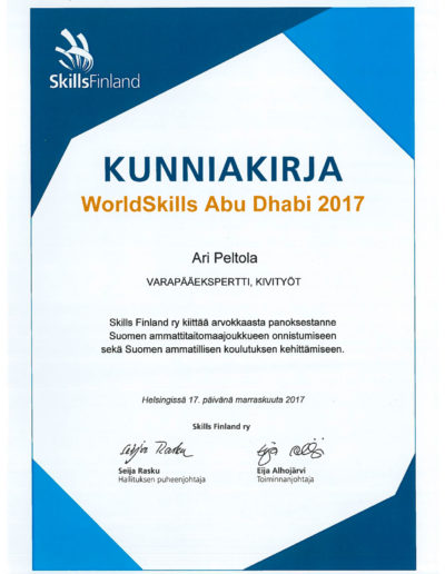 WorldSkills kunniakirja